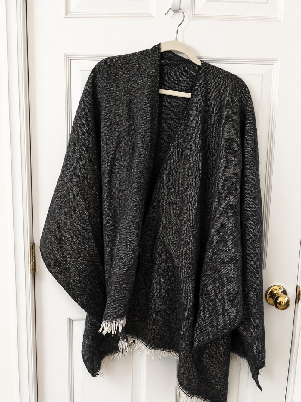 Charcoal Open Front Women's Sweater Wrap
